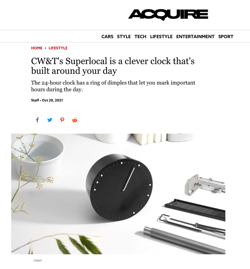 CW&T's Superlocal is a clever clock that's built around your day