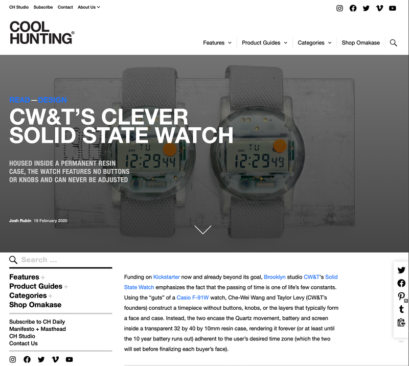 CW&T’S CLEVER SOLID STATE WATCH