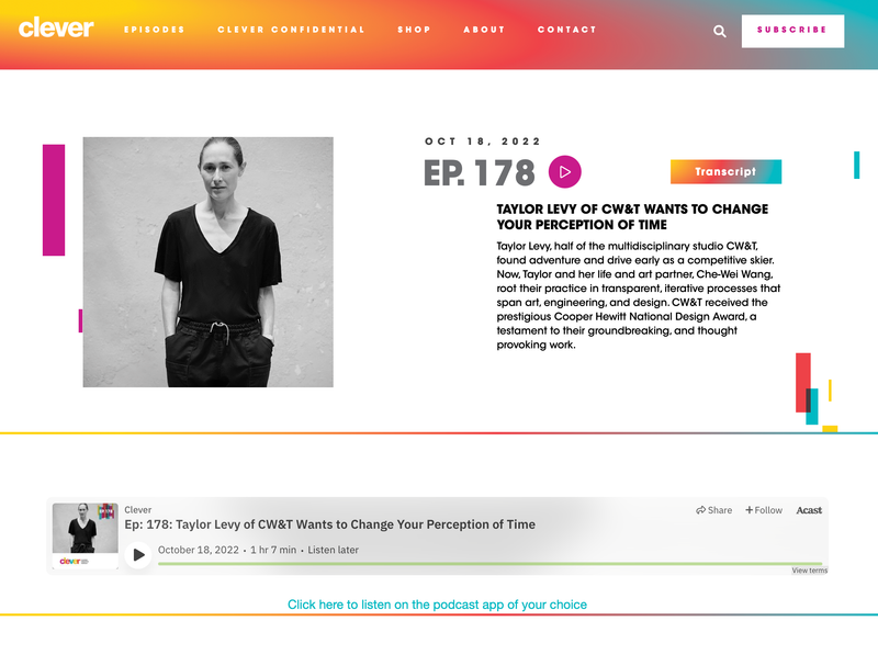 TAYLOR LEVY OF CW&T WANTS TO CHANGE YOUR PERCEPTION OF TIME